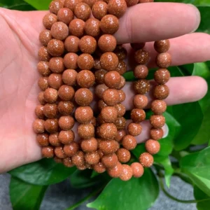 6mm,8mm Gold sandstone bracelets