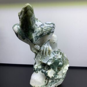 Natural Moss Agate Skull