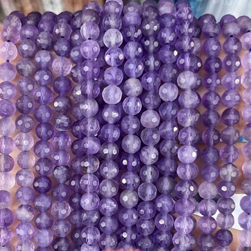 Natural 6mm/8mm/10mm Faceted Light Amethyst Beads
