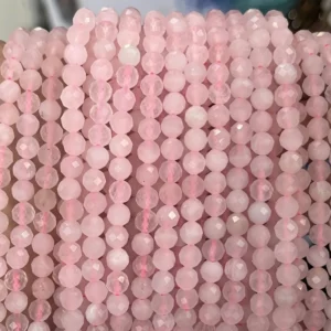 Natural 6mm/8mm/10mm Faceted Rose Quartz Beads