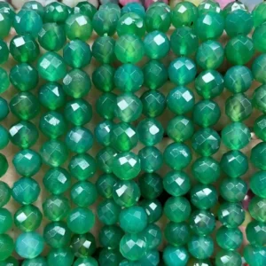 Natural 6mm/8mm/10mm Green Agate Faceted Round Beads