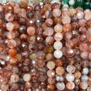 Natural 6mm/8mm/10mm Fire Quartz Faceted Round Beads