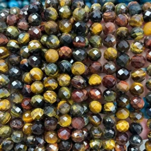 Natural 6mm/8mm/10mm Colored tiger eye stone Faceted Round Beads