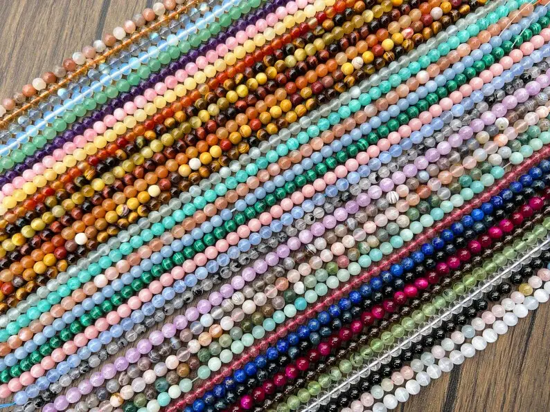 4mm,6mm,8mm Natural Gemstone Round Beads,Crystal Beads for Jewelry Making, DIY Beads