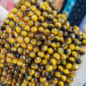 Natural 6mm/8mm/10mm Tiger Eye Faceted Round Beads