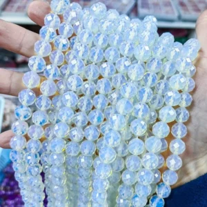Natural 6mm/8mm/10mm Opalite Faceted Round Beads