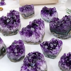 Natural Amethyst Cluster Heart