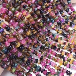 Natural Rainbow Tourmaline Chips For Jewelry Making Beads,Gemstone Freeform Chip Nugget Beads.