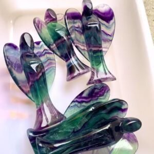 Rainbow Fluorite Angel Carving