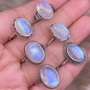 Natural Moon Stone S925 Sliver Ring