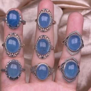 Natural Aquamarine S925 Sliver Ring