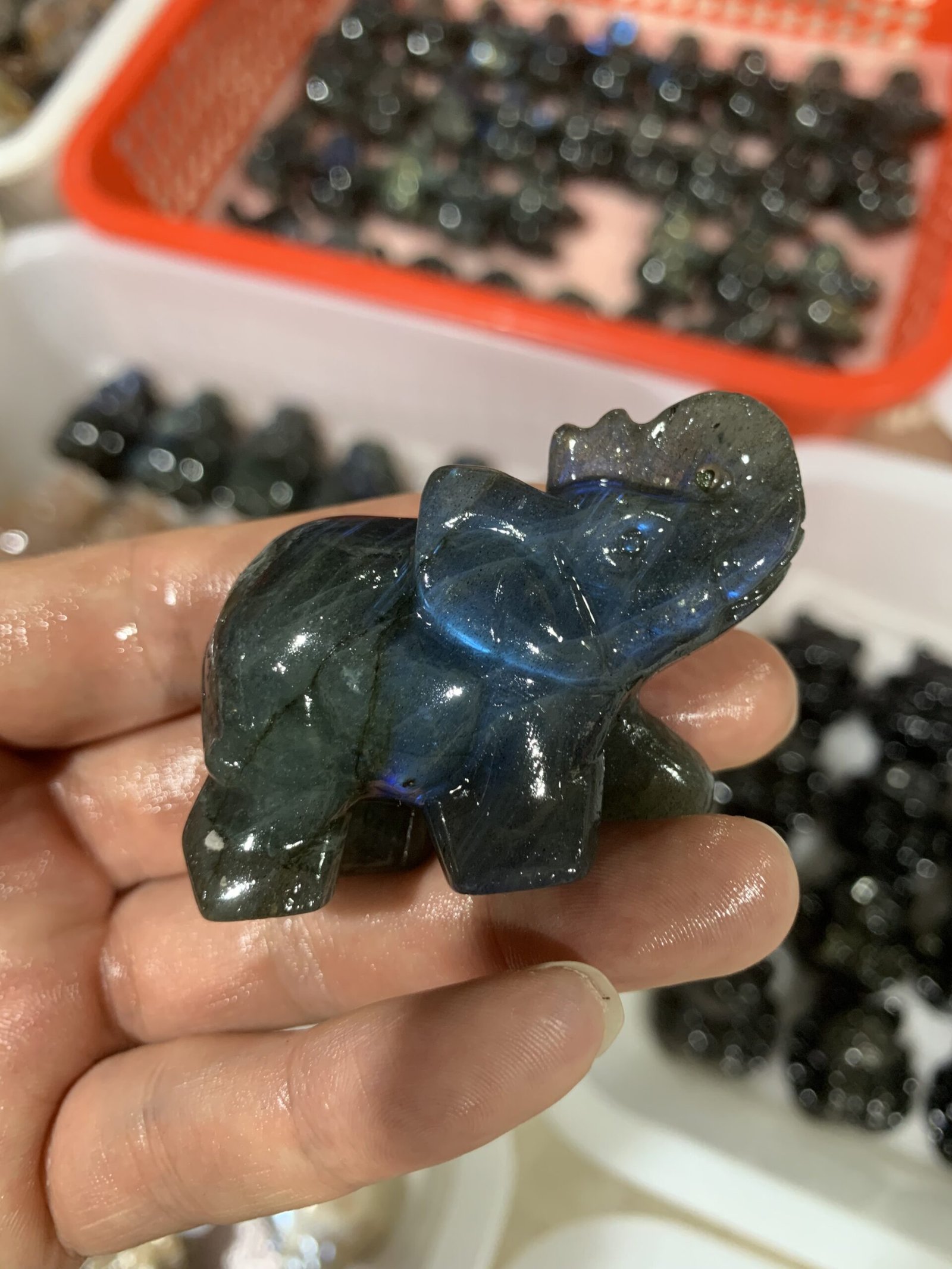 Labradorite Elephant Carving