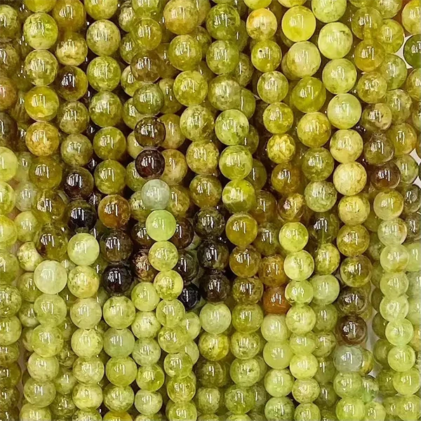 Natural 6mm,8mmHigh Level Green Garnet Beads Strand - Image 2