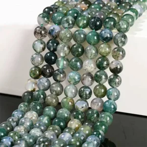 Natural 4mm,6mm,8mm Moss Agate Beads Strand