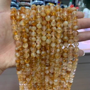 Natural 8mm Citrine Round Beads Strand