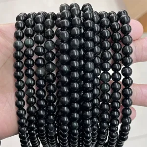 Natural 4mm,6mm,8mm Obsidian Beads Strand