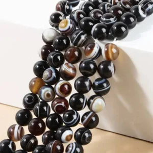 Natural 6mm,8mm,10mm High Level Black Onyx Beads Strand