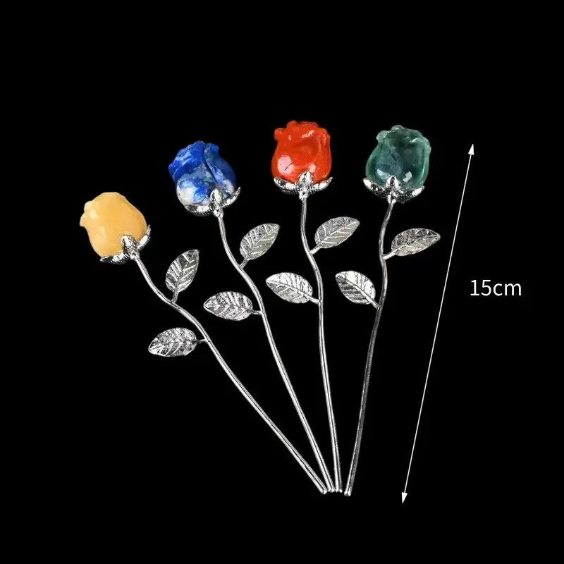 15cm Crystal Rose Flower Carving Wholesale - Image 2
