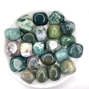 Natural Moss Agate Tumbled Stone