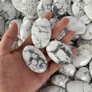 Natural Howlite Palm Stone