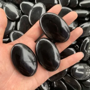 Natural Black Obsidian Palm Stone