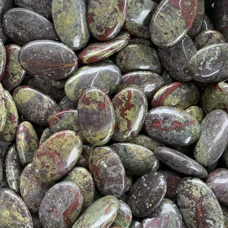Natural Dragon Bloodstone Palm Stone - Image 2