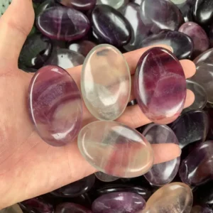 Natural  Rainbow Fluorite Palm Stone
