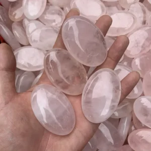Natural Rose Quartz Palm Stone