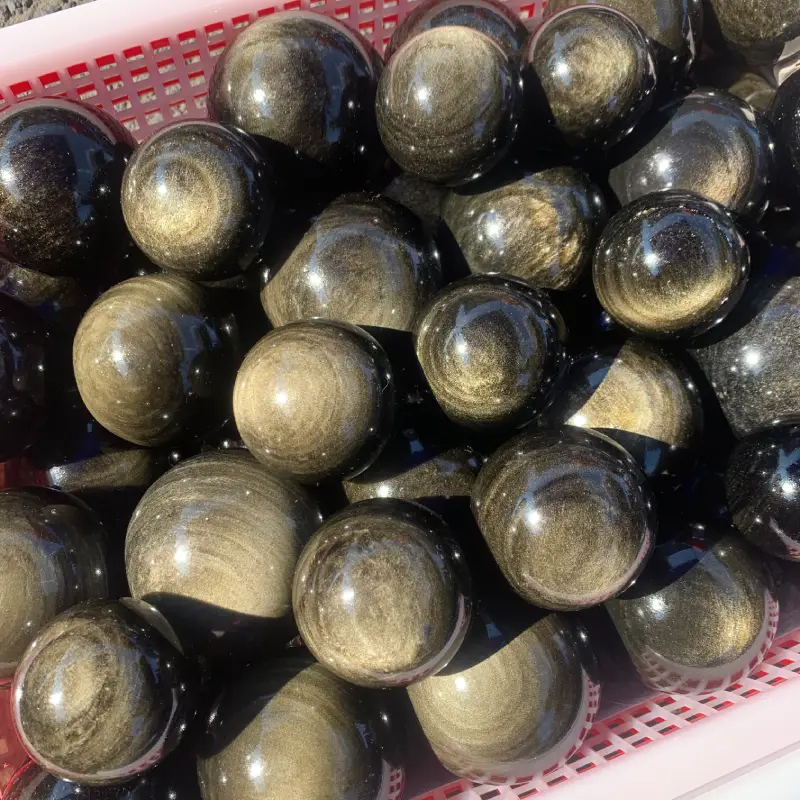 Natural Gold Sheen Obsidian Sphere - Image 2