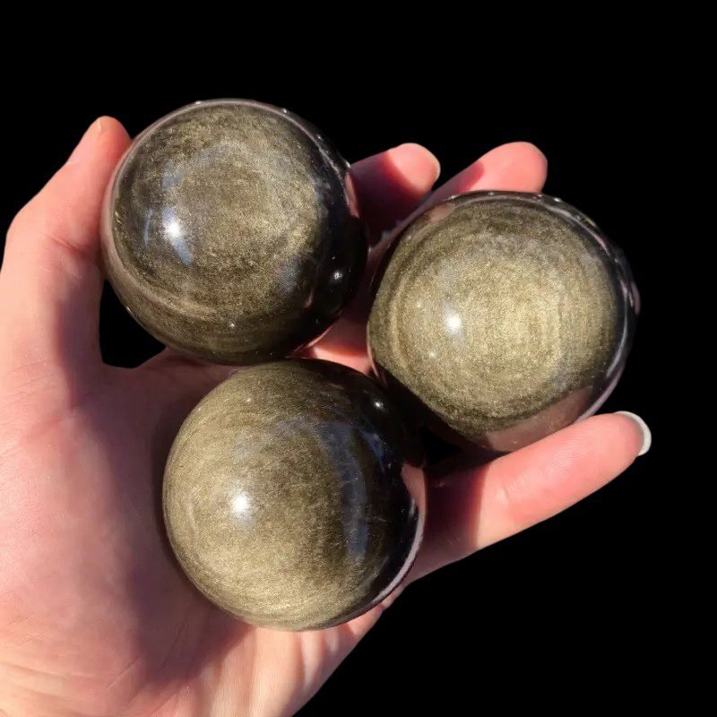 Natural Gold Sheen Obsidian Sphere