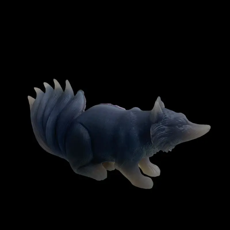 Crystal Fox Carving,Amethyst Druzy Fox Carving - Image 3