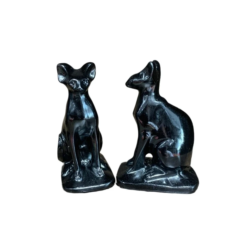 7.5cm Black Obsidian Egyptian Cat carving Carving Wholesale - Image 3