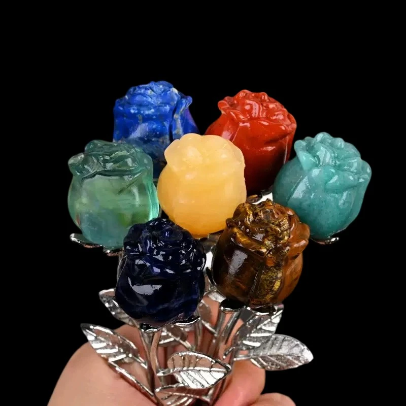 15cm Crystal Rose Flower Carving Wholesale - Image 3