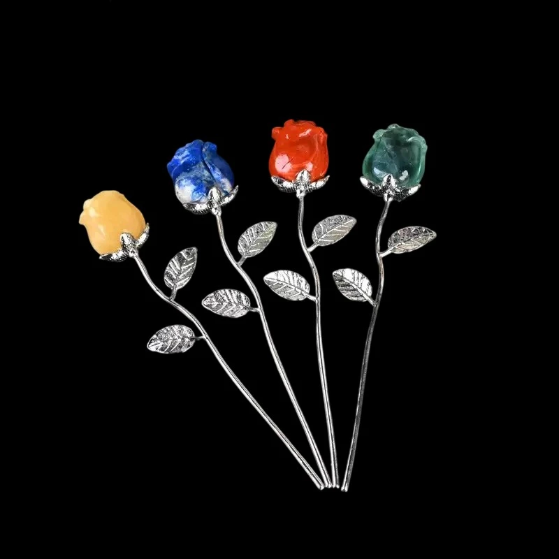 15cm Crystal Rose Flower Carving Wholesale