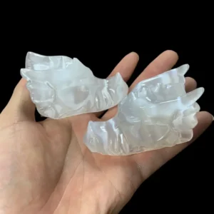 8cm Selenite Dragon Head Carving