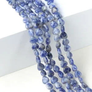 Natural 10mm Heart-shaped Blue Dot Beads Strand