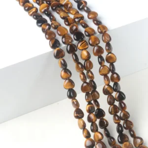 Natural 10mm Heart-shaped Tiger Eye Beads Strand