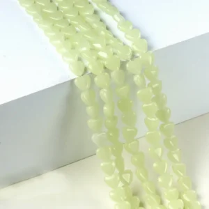Natural 10mm Heart-shaped Luminous Stone Beads Strand