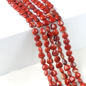 Natural 10mm Heart-shaped Red Jasper Beads Strand