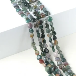 Natural 10mm Heart-shaped Indian Agate Beads Strand