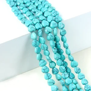 Natural 10mm Heart-shaped synthetic Turquoise Beads Strand