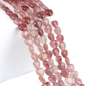 Natural 10mm Heart-shaped Strawberry Beads Strand