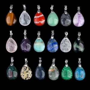18x25mm Natural Crystal Gemstone Teardrop Shape Pendant Wholesale