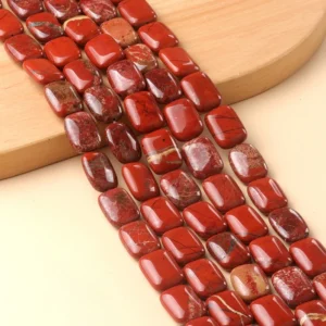 Natural 13x18mm Flat Rectangular Red Jasper Beads Strand
