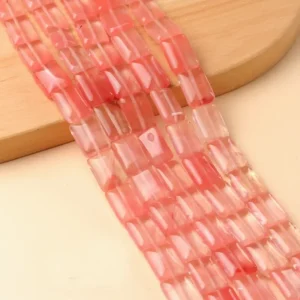 Natural 13x18mm Flat Rectangular Smelting Quartz Beads Strand