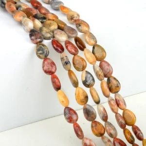Natural 10x14mm Flat Teardrop-shaped Crazy Agate Beads Strand