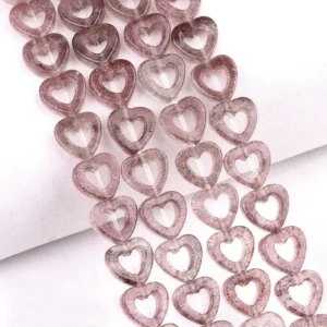 Natural 10mm Heart-shaped Strawberry Beads Strand