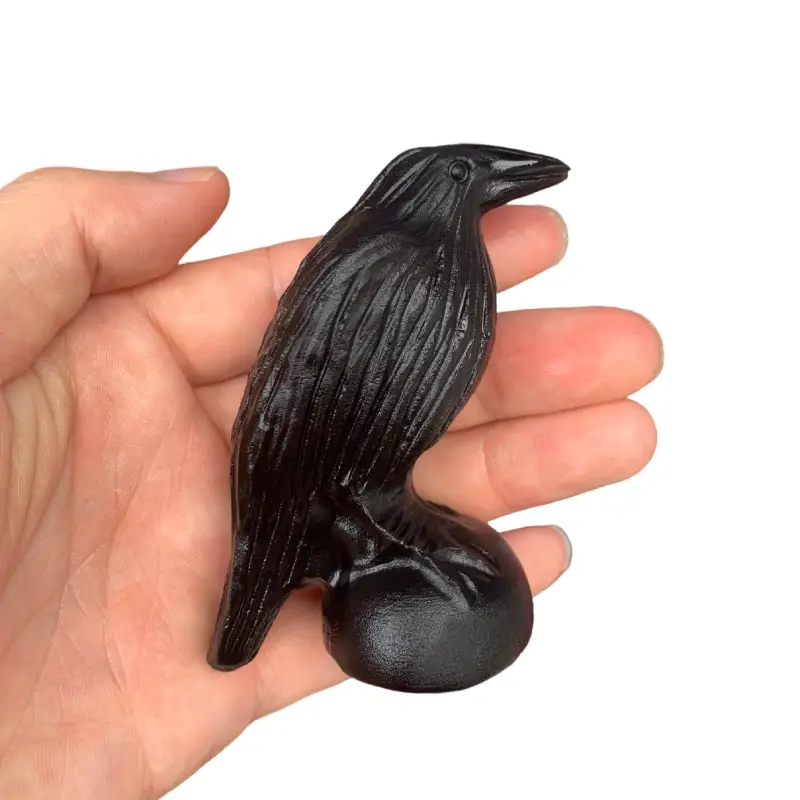 Obsidian Raven Carving Wholesale - Image 2