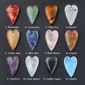 40x25mm Natural Crystal Heart Shape Pendant Wholesale