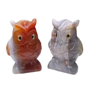 7cm Agate Owl Carving Wholesale